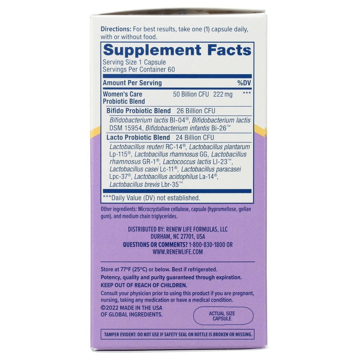 RENEW LIFE Ultimate Flora Vaginal Probiotic 50 Billion, 60 CT - The Oasis of Health