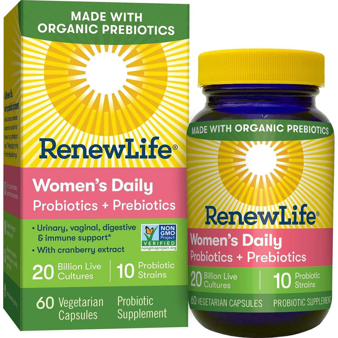Renew Life Women's Daily Probiotic + Prebiotics - Digestive & Immune Support Supplement - 60 Capsules - The Oasis of Health