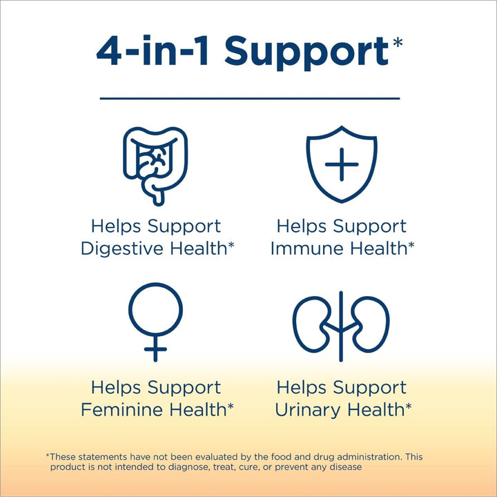 Renew Life Womens Wellness, Womens Care Probiotic, 4 - in - 1: Vaginal, Urinary, Digestive and Immune Support, 50 Billion CFU Per Capsule Guaranteed, 12 Strains; Shelf - Stable Probiotic, 30 ct.* - The Oasis of Health