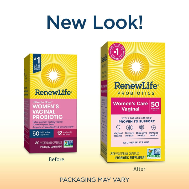 Renew Life Womens Wellness, Womens Care Probiotic, 4 - in - 1: Vaginal, Urinary, Digestive and Immune Support, 50 Billion CFU Per Capsule Guaranteed, 12 Strains; Shelf - Stable Probiotic, 30 ct.* - The Oasis of Health