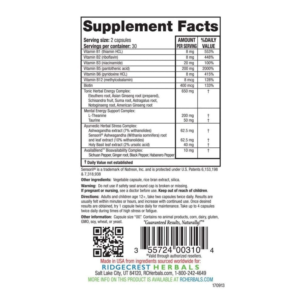 Ridgecrest Adrenal Fatigue Fighter 60 Vcaps - RG0029 - The Oasis of Health