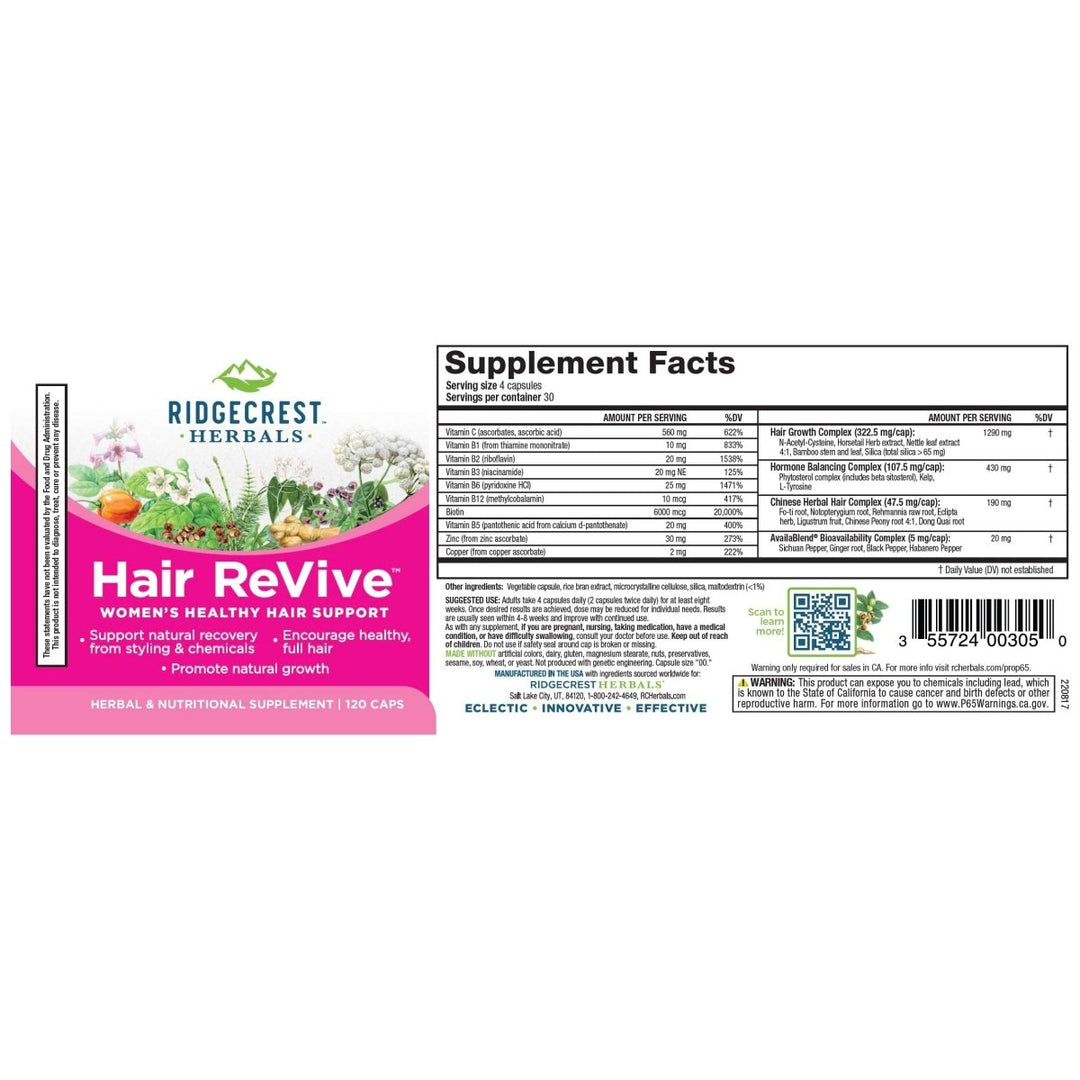 Ridgecrest Herbal Hair Revive 120 Capsules - RG0014 - The Oasis of Health