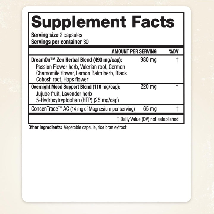 Ridgecrest Herbals DreamOn Zen 60 Vcaps - RG0013 - The Oasis of Health