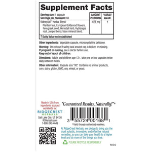 Ridgecrest KidneyAid 60 Vcaps - RG0015 - The Oasis of Health