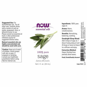 Sage oil , 1 Fluid Ounce (Pack of 2) - The Oasis of Health