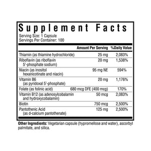 Seeking Health B Complex MF, Methyl - Free Forms of Folate and Vitamin B12, Healthy Energy, Immune System, Mood, and Memory Support, Vegan and Vegetarian (100 Capsules)* - The Oasis of Health