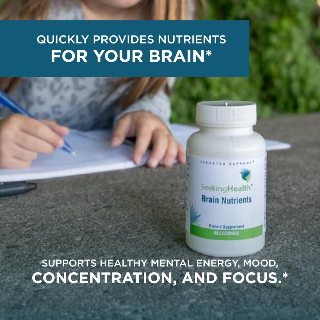 Seeking Health Brain Nutrients, Brain Fog and Memory Support, Cognitive Function and Energy Support, Focus and Concentration Supplement (60 lozenges) - The Oasis of Health