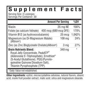 Seeking Health Brain Nutrients, Brain Fog and Memory Support, Cognitive Function and Energy Support, Focus and Concentration Supplement (60 lozenges) - The Oasis of Health