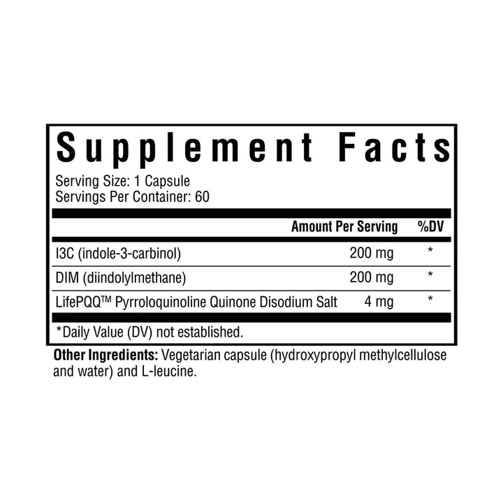 Seeking Health DIM + I3C, 400 mg Supplement, Supports Healthy Hormone Metabolism and Estrogen Balance for Women, Mood Support, Vegetarian (60 Capsules)* - The Oasis of Health