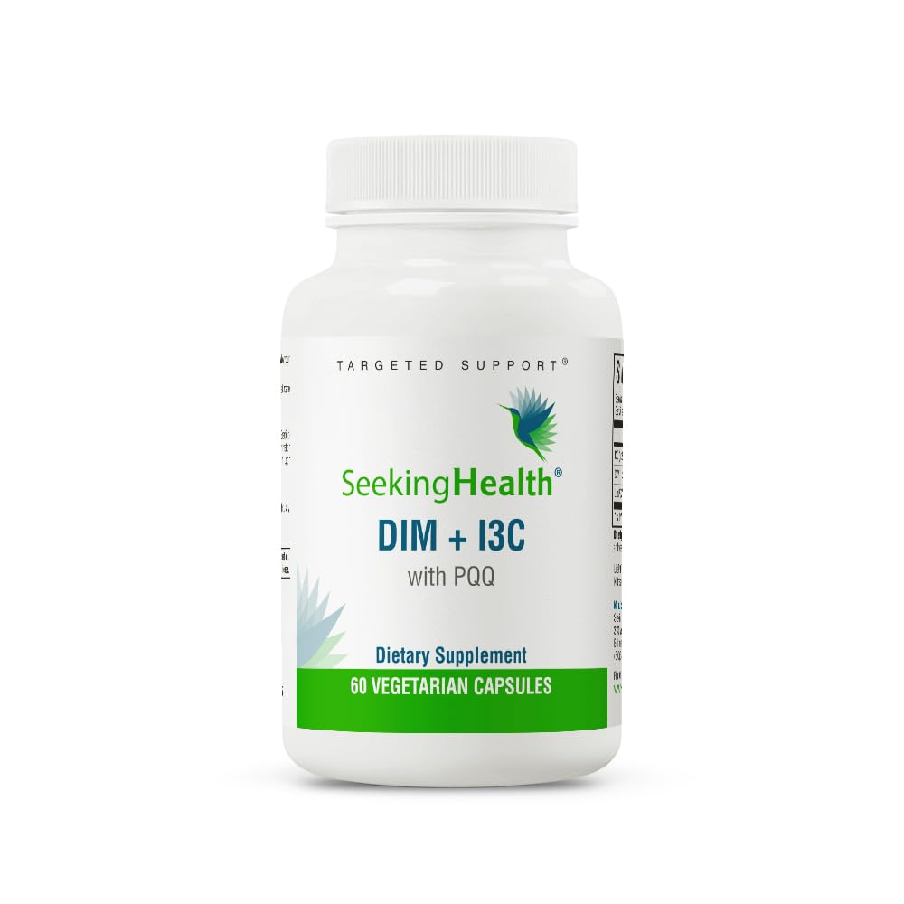 Seeking Health DIM + I3C, 400 mg Supplement, Supports Healthy Hormone Metabolism and Estrogen Balance for Women, Mood Support, Vegetarian (60 Capsules)* - The Oasis of Health