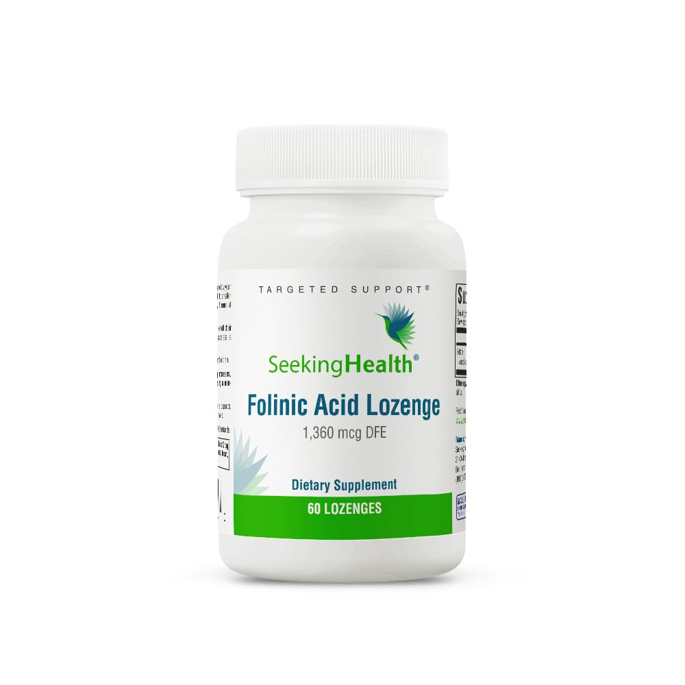 Seeking Health Folinic Acid, 1360 mcg DFE Folinic Acid to Support Homocysteine Levels, Methylation, Cognitive Function, and Energy, Vegan and Vegetarian (60 lozenges)* - The Oasis of Health