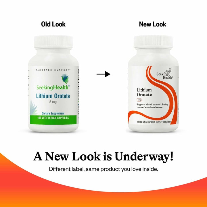 Seeking Health Lithium Orotate, 5 mg Lithium Supplement, Healthy Mood and Memory Support, Healthy Nervous System Function Support, Vegetarian (100 Capsules)* - The Oasis of Health