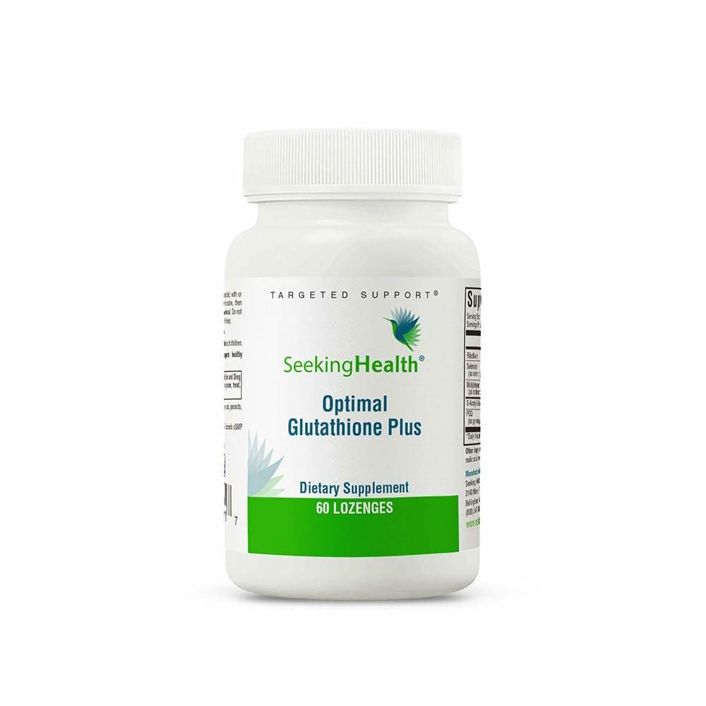 Seeking Health Optimal Glutathione Plus, 25 mg S - Acetyl - L - Glutathione with Cofactors, Immune and Detoxification Support, Liver Health, Antioxidant and Free Radical Support, Vegetarian (60 lozenges)* - The Oasis of Health