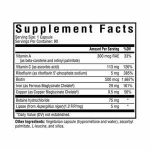 Seeking Health Optimal Iron - Supplement Supports Iron Metabolism & Aids Utilization - Formula with Vitamin C & Riboflavin to Support Absorption - 90 Capsules - The Oasis of Health