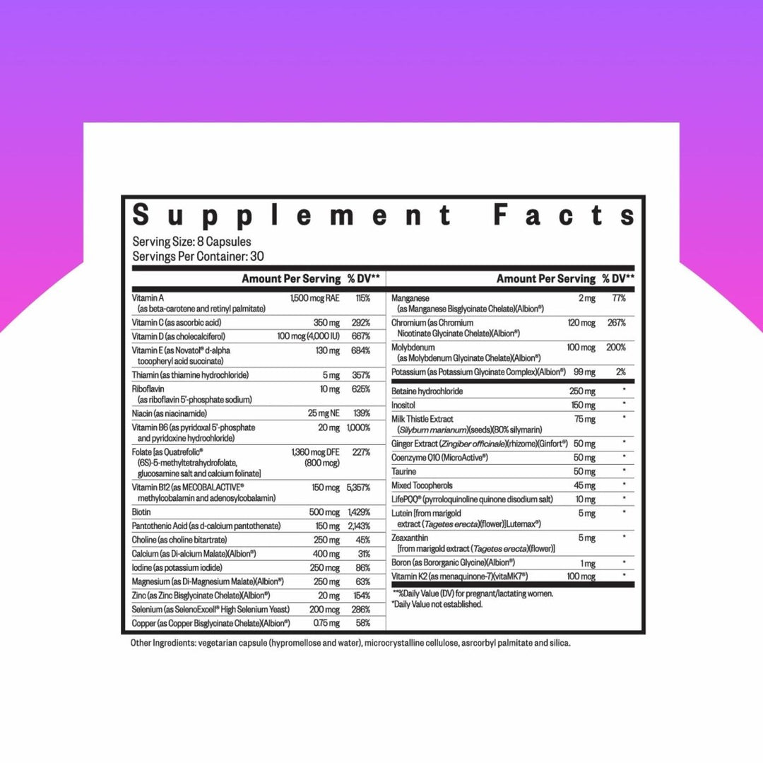 Seeking Health Optimal Prenatal, Women’s Vitamin with B12, Methylfolate, Choline, Methylation Support, Nutrients to Support Fertility, Pregnancy & Breastfeeding, Vegetarian Capsules (240 Capsules) - The Oasis of Health