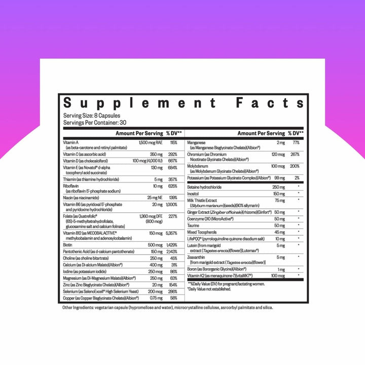 Seeking Health Optimal Prenatal, Women’s Vitamin with B12, Methylfolate, Choline, Methylation Support, Nutrients to Support Fertility, Pregnancy & Breastfeeding, Vegetarian Capsules (240 Capsules) - The Oasis of Health