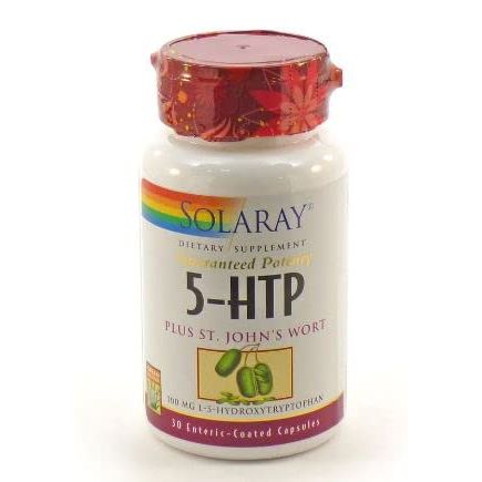 SOLARAY 5 - HTP Plus St John's Wort - 30 Enteric - Coated Capsules - 100 mg - 30 Servings - The Oasis of Health
