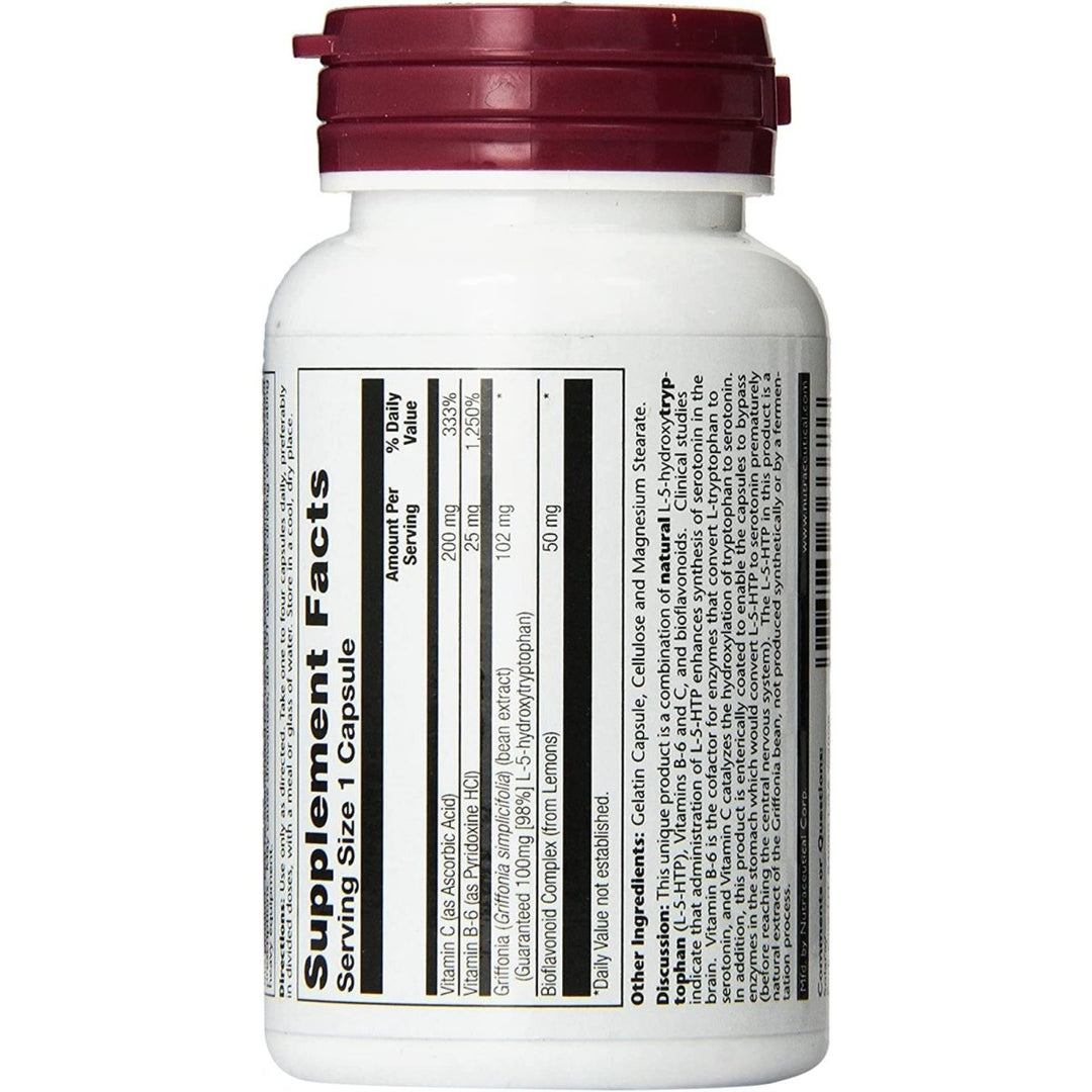 SOLARAY 5 HTP Supplement with Vitamin C & B - 6 - Sleep Supplement and Serotonin Synthesis Support - Lab Verified, 60 - Day Money - Back Guarantee - 60 Servings, 60 Enteric Coated VegCaps - The Oasis of Health