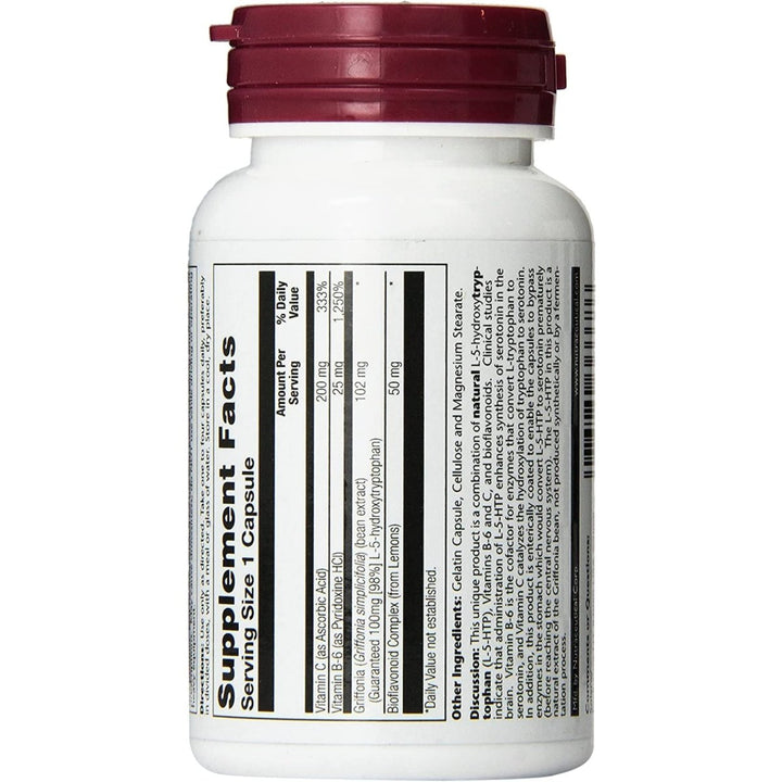 SOLARAY 5 HTP Supplement with Vitamin C & B - 6 - Sleep Supplement and Serotonin Synthesis Support - Lab Verified, 60 - Day Money - Back Guarantee - 60 Servings, 60 Enteric Coated VegCaps - The Oasis of Health