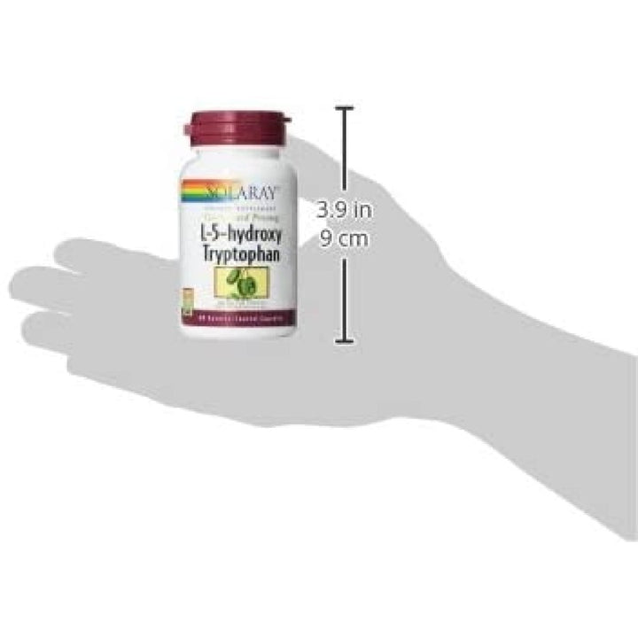 SOLARAY 5 HTP Supplement with Vitamin C & B - 6 - Sleep Supplement and Serotonin Synthesis Support - Lab Verified, 60 - Day Money - Back Guarantee - 60 Servings, 60 Enteric Coated VegCaps - The Oasis of Health