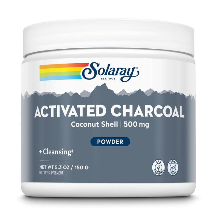 SOLARAY Activated Coconut Charcoal Powder - Support Healthy Cleansing & Digestive Tract in 500 mg, 300 Servings - The Oasis of Health