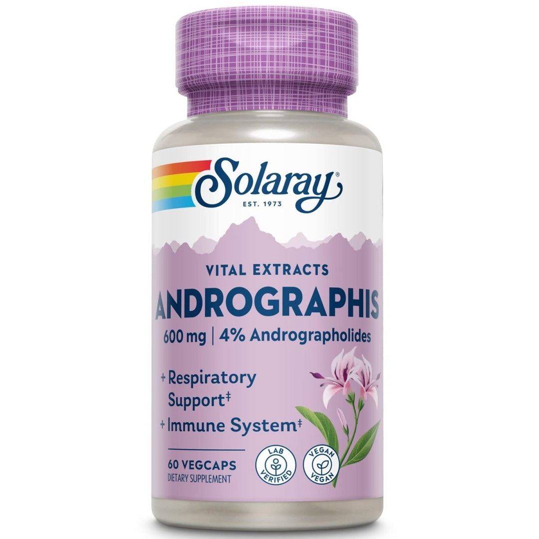 Solaray Andrographis Aerial Extract 600 mg - Immune & Respiratory Support - 60 VegCaps - The Oasis of Health