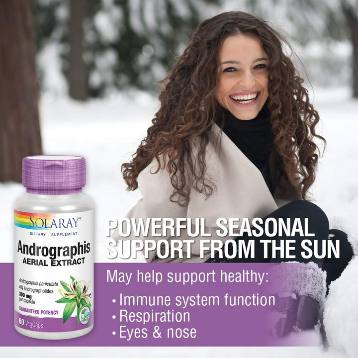Solaray Andrographis Aerial Extract 600 mg - Immune & Respiratory Support - 60 VegCaps - The Oasis of Health