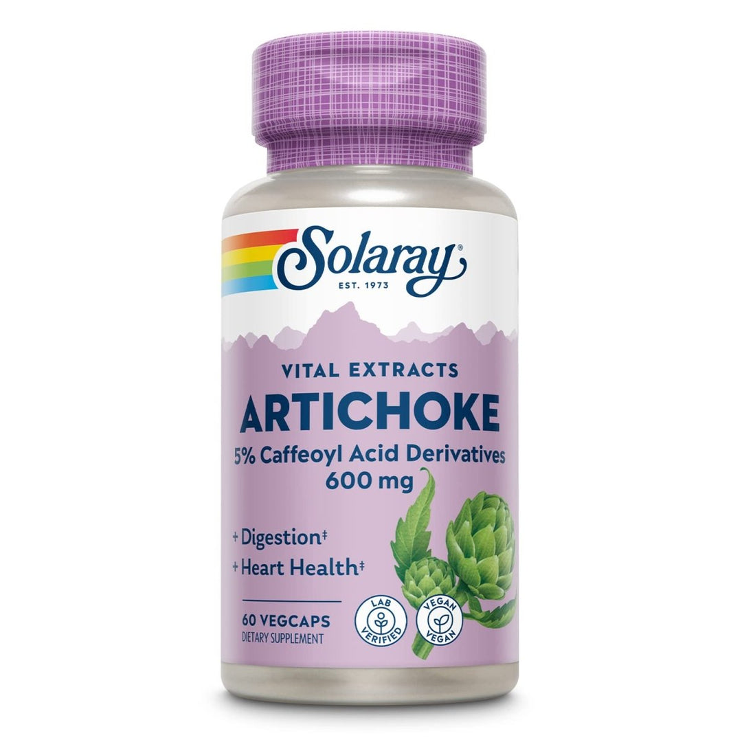 SOLARAY Artichoke Leaf Extract 600mg | Guaranteed Potency | Healthy Liver, Gall Bladder & Digestive Function Support | Lab Verified | 60 VegCaps - The Oasis of Health