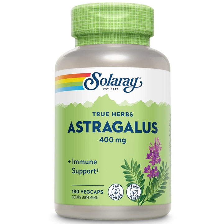 SOLARAY Astragalus Root 400mg | Healthy Immune Function & Stress Support | Adaptogen Herb | Non - GMO, Vegan & Lab Verified | 180 VegCaps - The Oasis of Health
