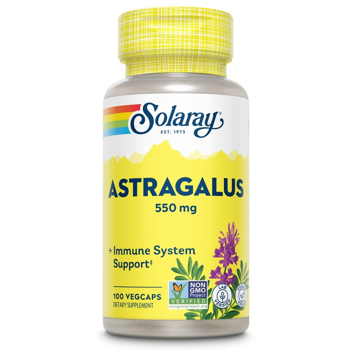 SOLARAY Astragalus Root 550mg | Healthy Immune Function & Stress Support | Adaptogen Herb | Non - GMO & Vegan | 100 VegCaps - The Oasis of Health