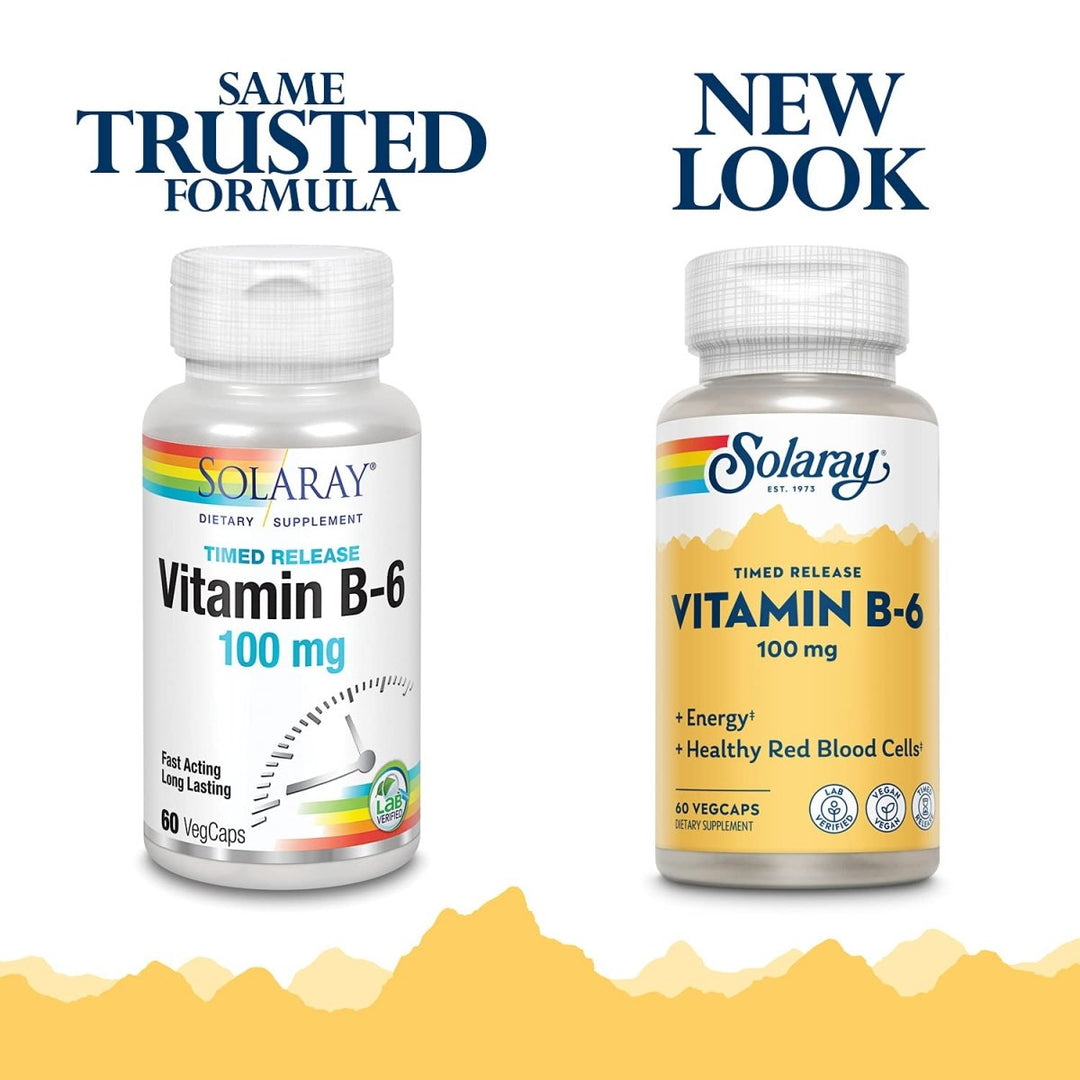 SOLARAY B6 Two - Stage, Timed - Release, Veg Cap (Btl - Plastic) 100mg | 60ct - The Oasis of Health