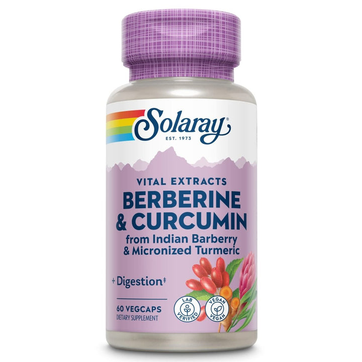 Solaray Berberine & Curcumin Root Extracts - Digestive, Cardiovascular & Metabolic Function Support - 60 VegCaps - The Oasis of Health