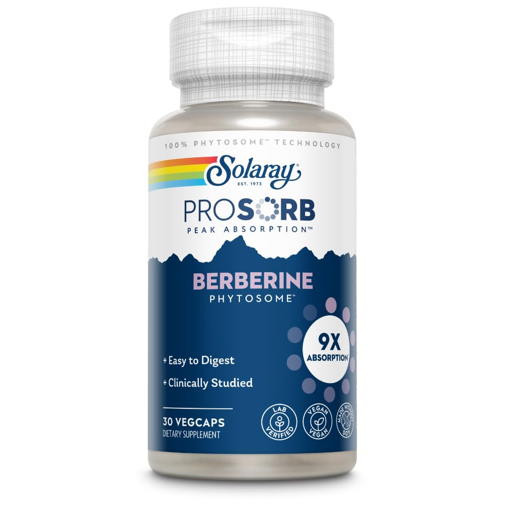 SOLARAY Berberine Phytosome - 30 Servings, 30 VegCaps 77327 - The Oasis of Health