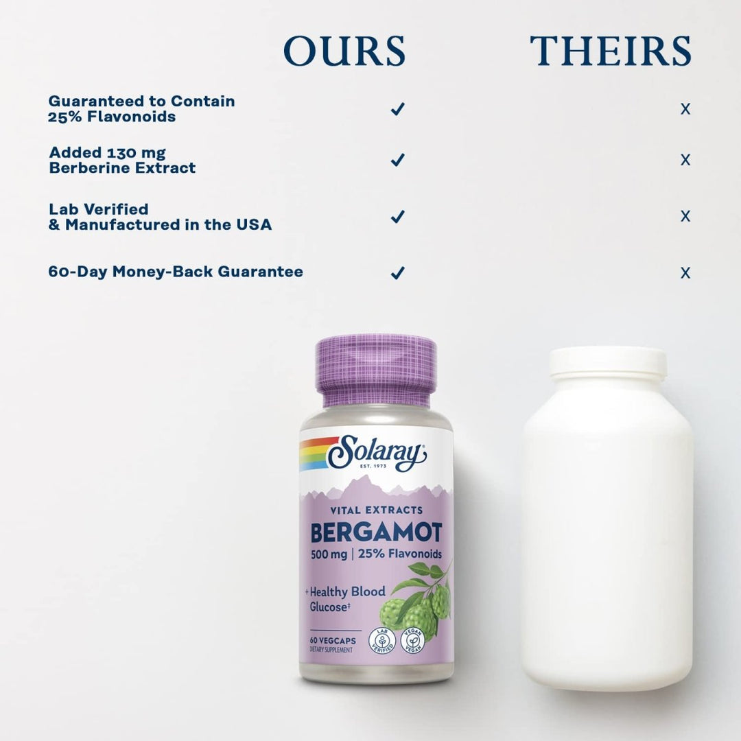 Solaray Bergamot Advanced Formula - Cardiovascular Support Fruit Extract - 60 Veg Capsules - The Oasis of Health
