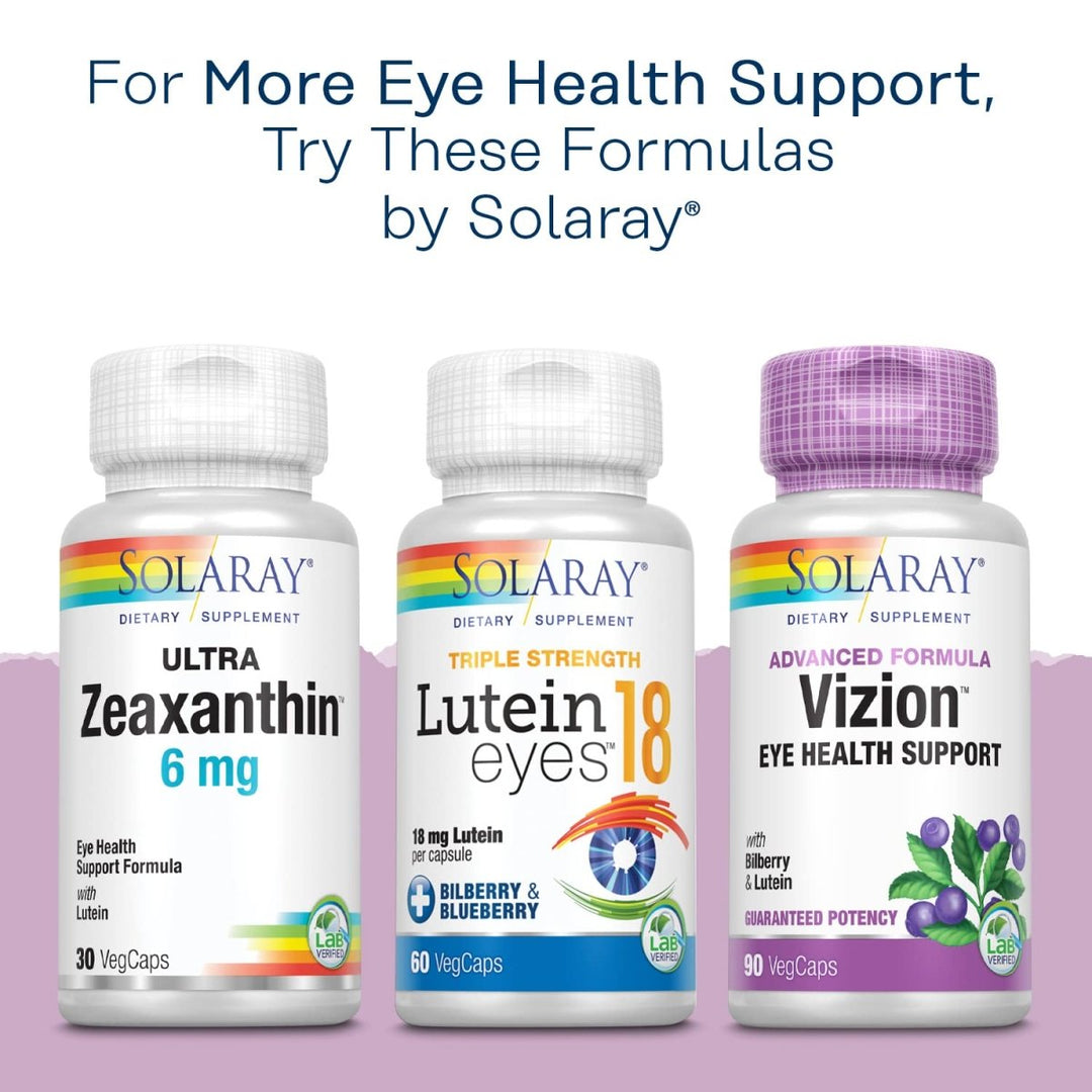 SOLARAY Bilberry Extract 160 mg VegCaps | Eye Health & Circulation Support | 36% Anthocyanosides with Blueberry | Vegan | 30 Count - The Oasis of Health