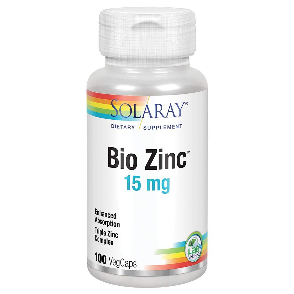 Solaray Bio Zinc 15 mg | 100 VegCaps - The Oasis of Health