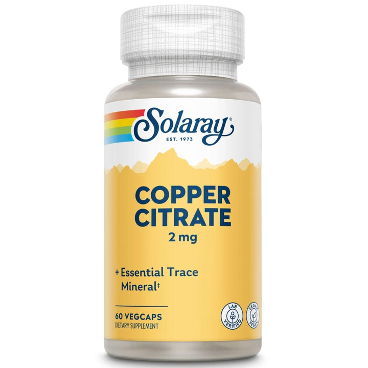 Solaray Biocitrate Copper Supplement - Essential Mineral Support - 2mg, 60 Count - The Oasis of Health