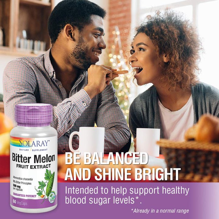 SOLARAY Bitter Melon Fruit Extract 500mg 5% Bitter Principles | Lab Verified | 60 VegCaps - The Oasis of Health