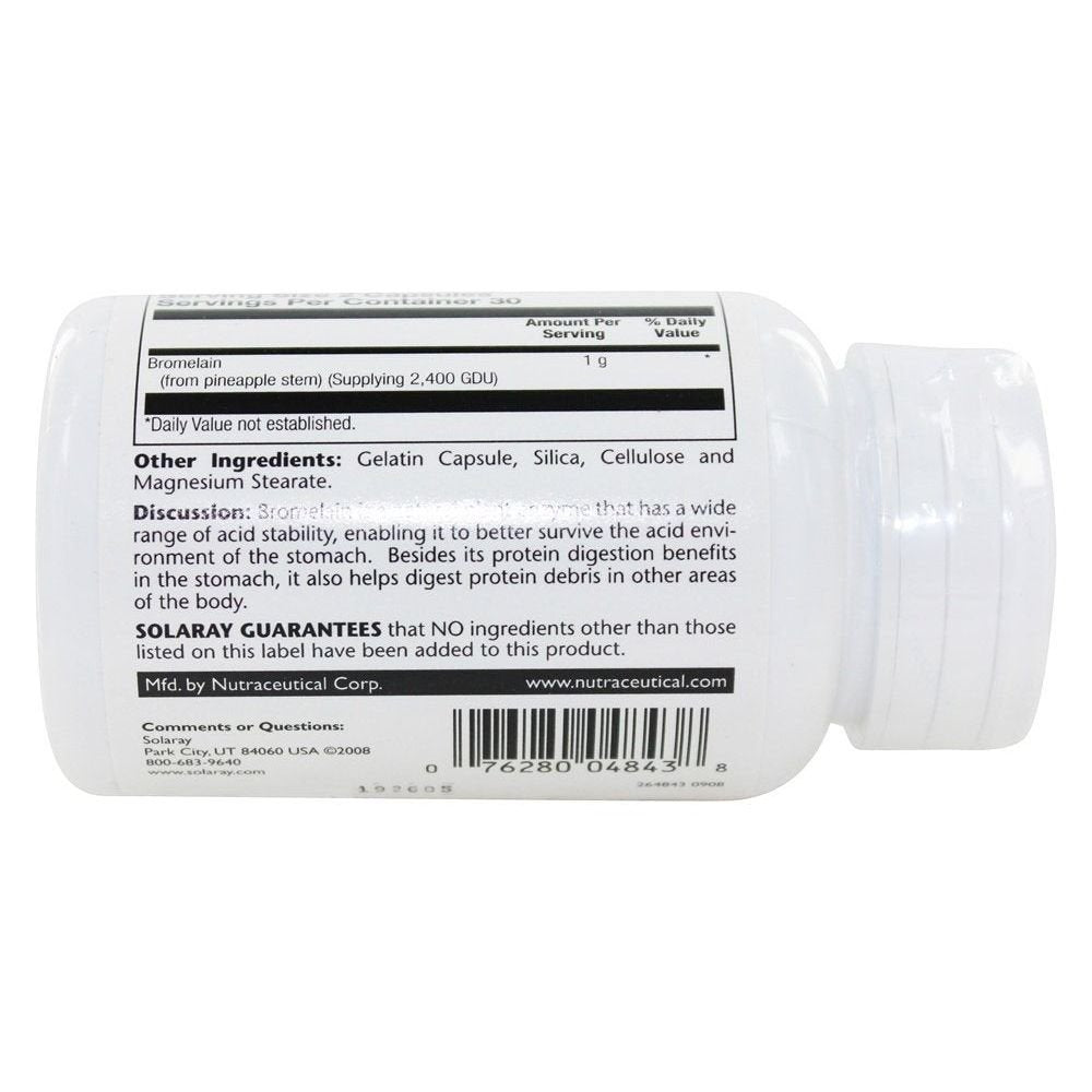 Solaray - Bromelain Extra Strength 500 mg. - 60 Capsules - The Oasis of Health
