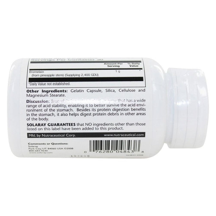 Solaray - Bromelain Extra Strength 500 mg. - 60 Capsules - The Oasis of Health