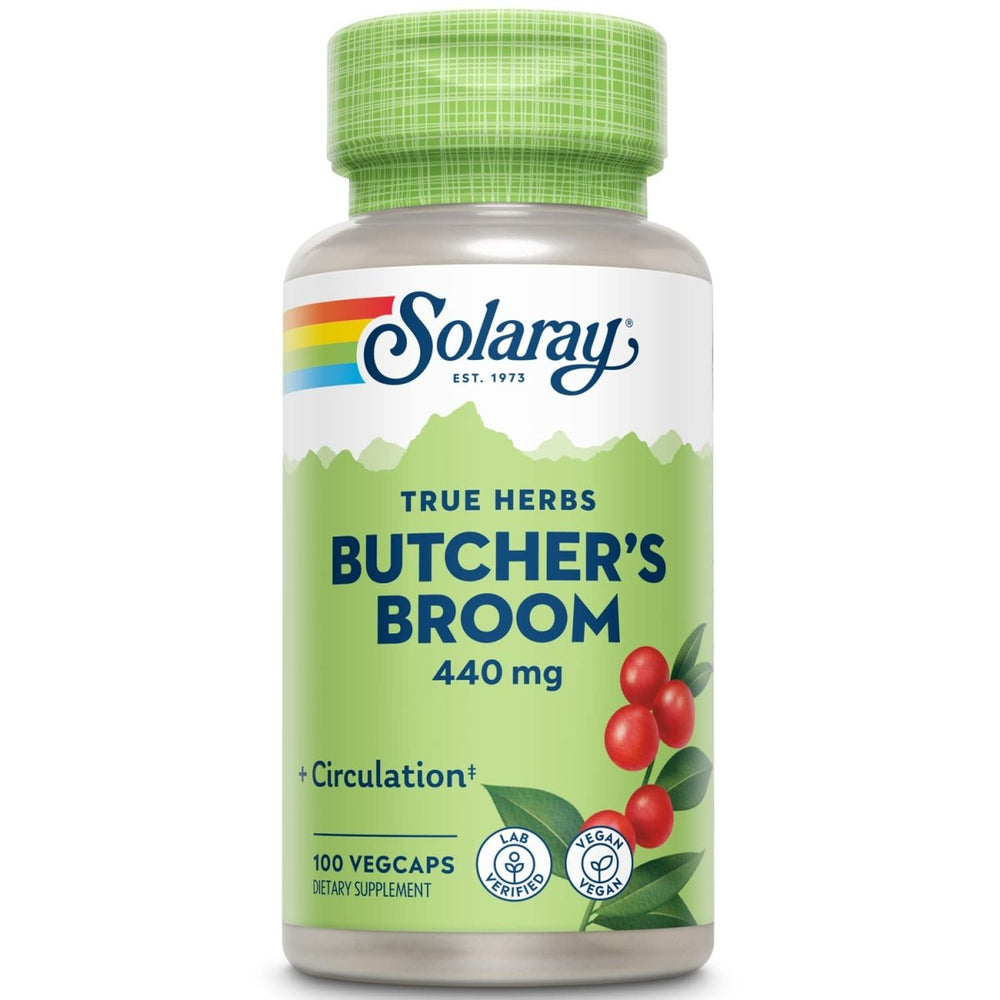 Solaray Butcher's Broom 440mg - 100 VegCaps - The Oasis of Health