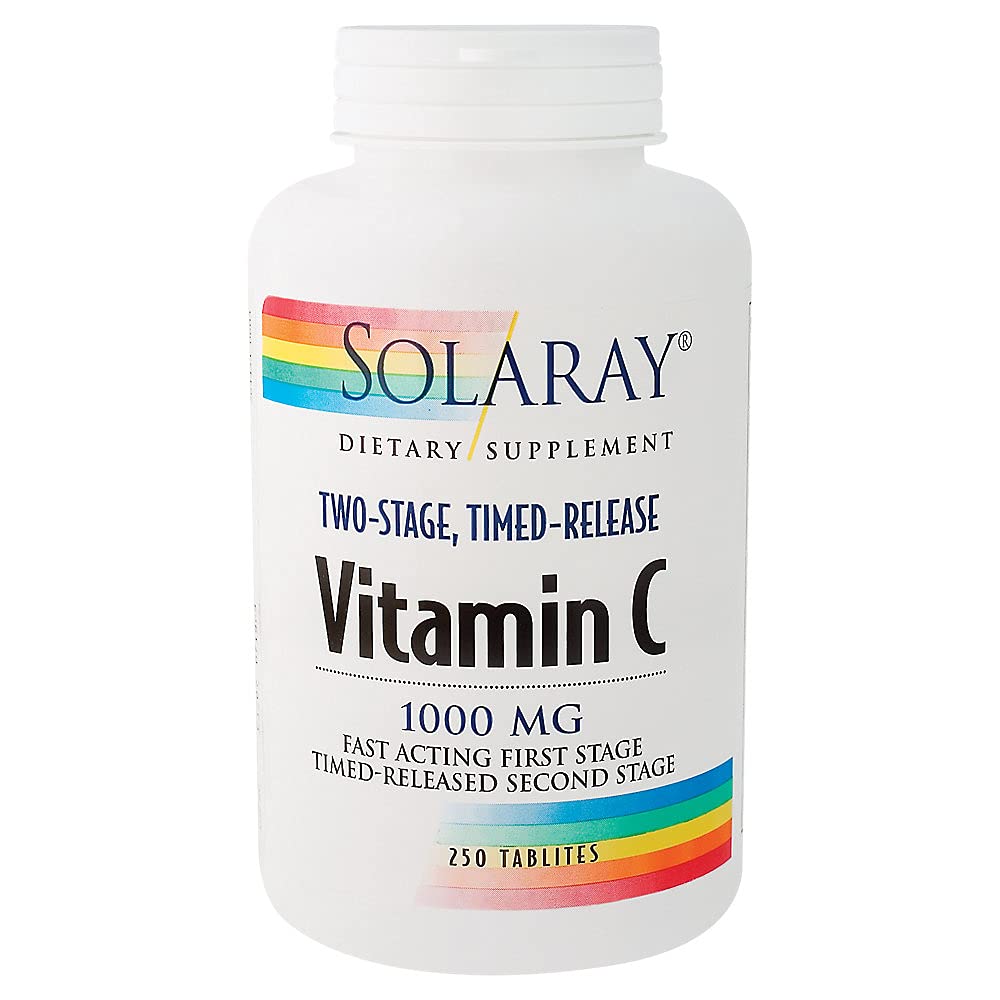 Solaray - C 1000 W/Rh& Ace, 1000 mg, 250 tablets 04454 - The Oasis of Health