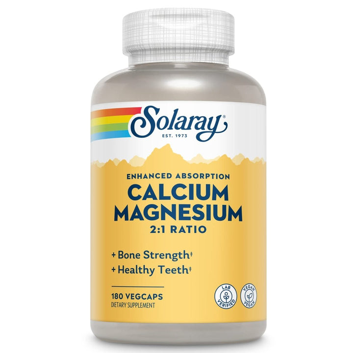 Solaray Calcium and Magnesium AAC Capsules, 180 Count (Packaging May Vary) - The Oasis of Health