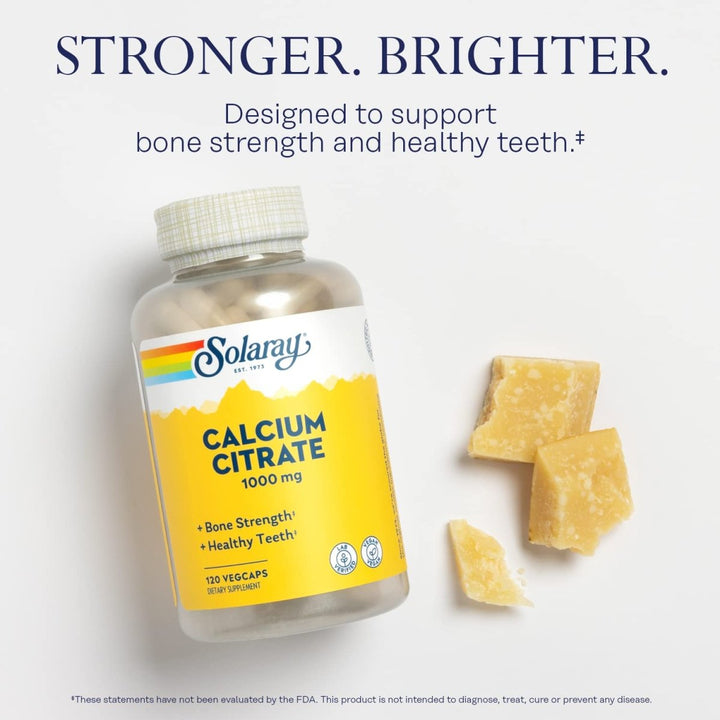 Solaray Calcium Citrate Capsules, 1000mg, 120 Count - The Oasis of Health