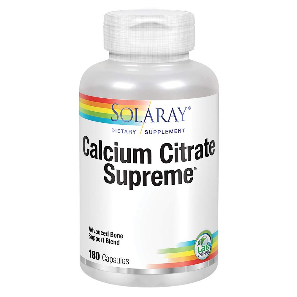 Solaray Calcium Citrate Supreme 800mg Advanced Bone Support Blend | Gentle Digestion Formula | 30 Servings | 180 VegCaps 04529 - The Oasis of Health