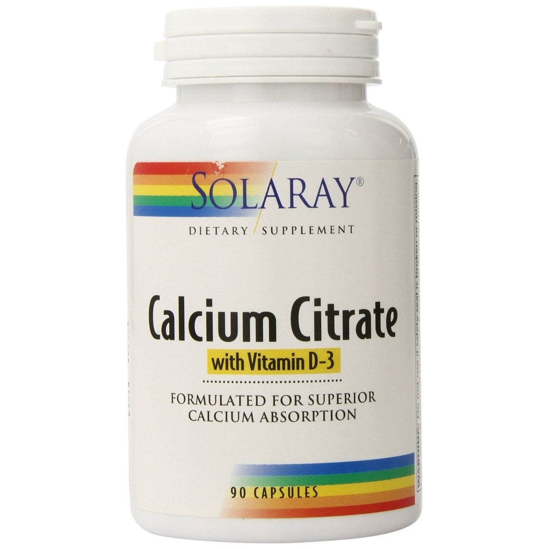 Solaray - Calcium Citrate with Vitamin D3 1000 mg. - 90 Capsules - The Oasis of Health
