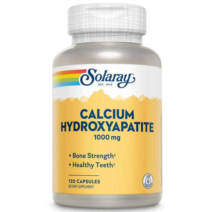 Solaray Calcium Hydroxyapatite 1000mg | Highly Advanced Calcium Supplement to Help Support Healthy Bones & Teeth, Nerve & Muscle Function | 120 Caps - The Oasis of Health