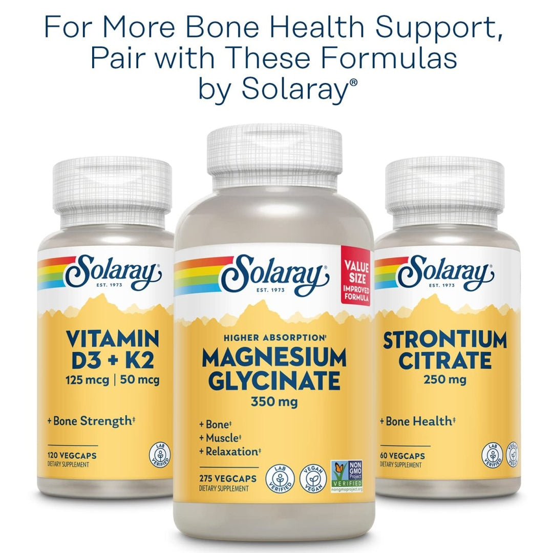SOLARAY Calcium & Magnesium Citrate with Vitamin D - 2, 1:1 Ratio for Healthy Bones, Teeth, Muscle & Nervous System Function High Absorption 180 Count - The Oasis of Health