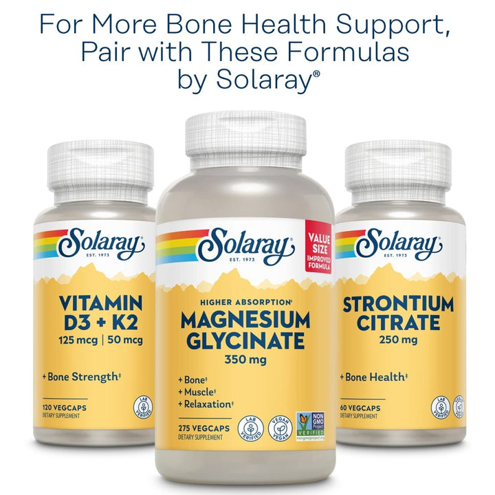 SOLARAY Calcium & Magnesium Citrate with Vitamin D - 2, 1:1 Ratio for Healthy Bones, Teeth, Muscle & Nervous System Function High Absorption 180 Count - The Oasis of Health
