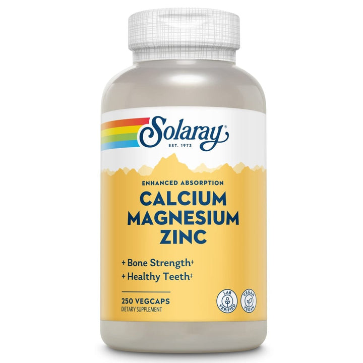 Solaray - Calcium Magnesium Zinc - 250 Vegetarian Capsules 04561 - The Oasis of Health